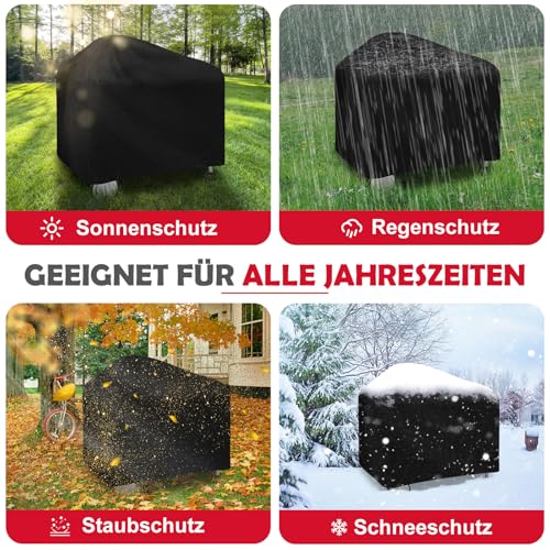 Abdeckung passend für Weber Performer Holzkohlegrills, 22 Zoll (im Vergleich zu Weber 7152), Premium Oxford BBQ-Abdeckung, schwarz