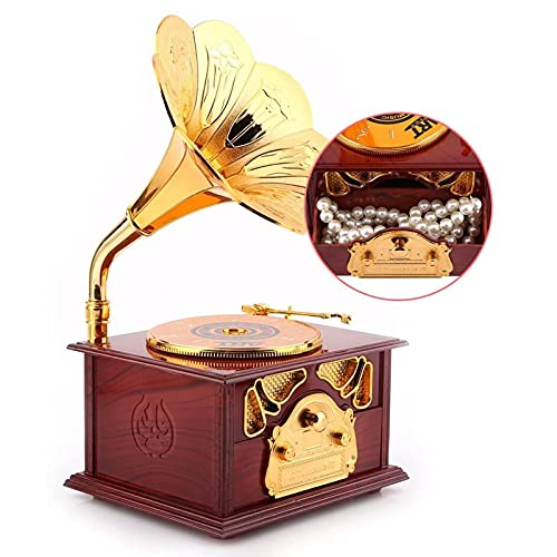 Caja de música de gramófono clásico SiMbae B y joyero elegante 5