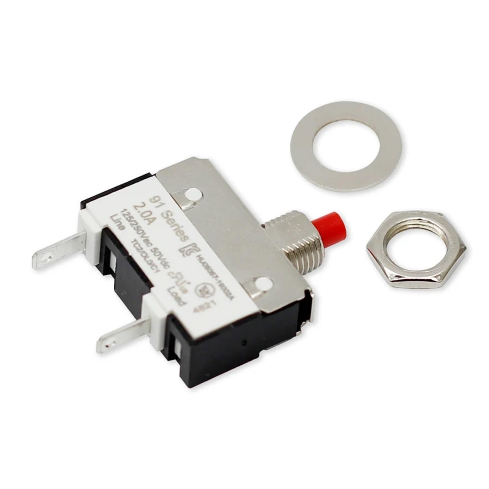 AVSBBYEPS 91 Series 0.5A Spare Parts Metal nut Reset Switch Electronic Circuit Breaker(2A)