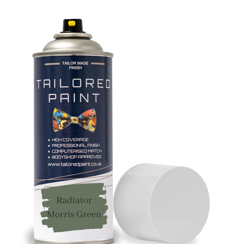 Tailored Paint Premium Radiator Aerosol Spray Paint Heat Resistant To 100ºC - Quick Air Dry No Primer Needed (Matt, Morris Green)