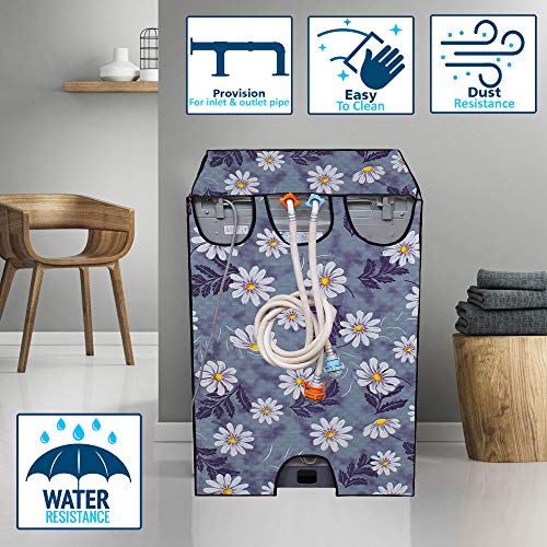 Image of Fully Automatic Top Load Washing Machine Cover for Samsung /IFB /LG /Godrej /Whirlpool /Bosch / 7 kg, 7.5 Kg (58 X 58 X 89 Cms),Waterproof & Dustproof Polyester, Flower Floral - FABKUM10