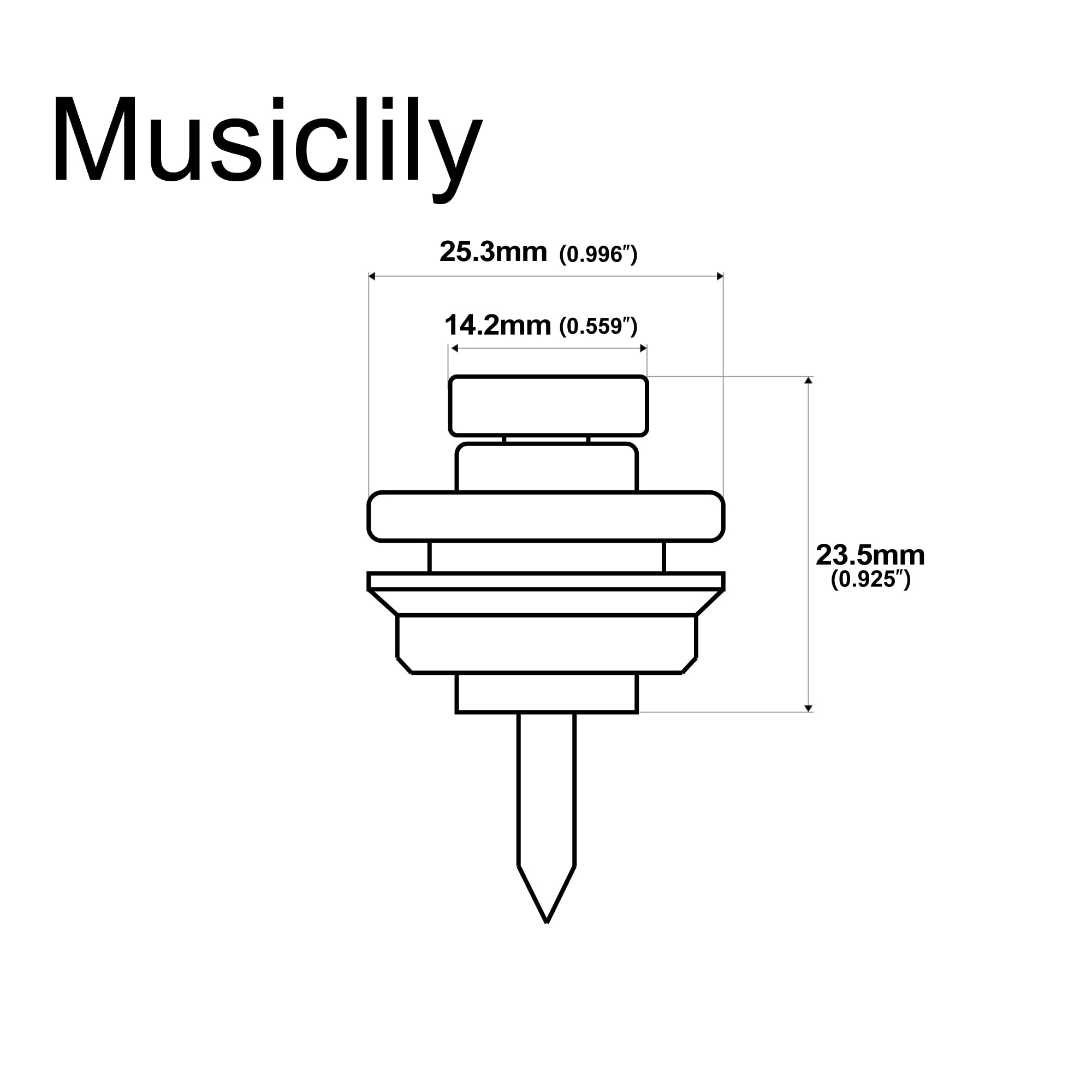 Musiclily Pro Heavy Duty Bloqueo de Correas Strap Locks para Guitarra Eléctrica Fender Strat/Tele o Bajo, Dorado (Set de 2)