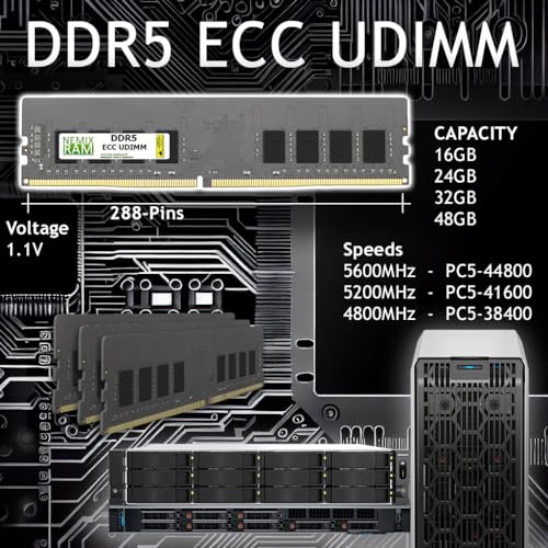 Image of NEMIX RAM 32GB (2X16GB) DDR5 4800MHZ PC5-38400 1Rx8 1.1V ECC UDIMM KIT ME38400-16GB