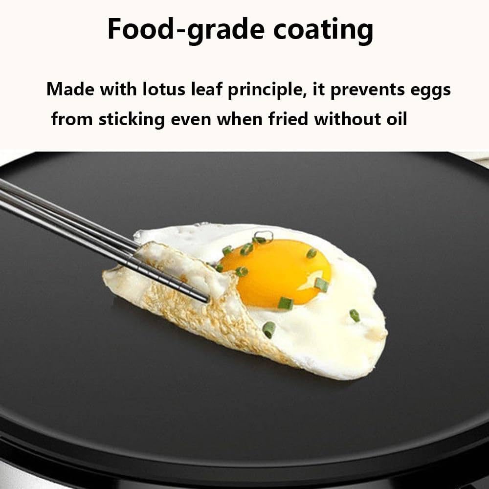 Crepe Maker elettrico 1000 W – Piastra di cottura antiaderente da 27,9 cm, temperatura regolabile, indicatore LED, perfetta per crepes, pancake e crepe sottili