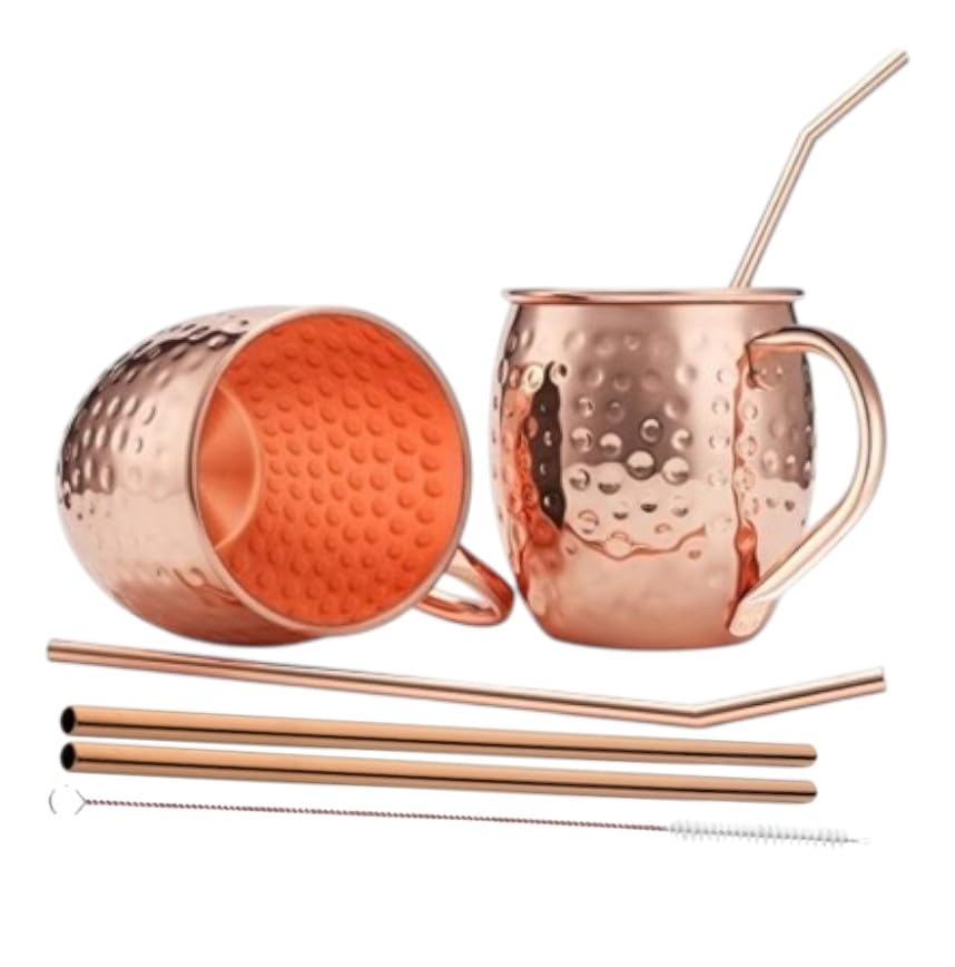 Verres à pichet en cuivre pur faits main BRACOP pour jus et cocktails durables