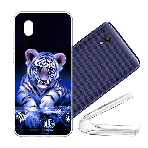 vingarshern Funda para Alcatel 1 (2019) 5033D/5033X Carcasa Silicona Suave,TPU Gel Cover Protector,Ultra Fina Anti-Choque Estuches Cubierta Case Alcatel 1 2019 Funda Protectora,Tigre-02
