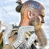Floki Inspired Temporary Tattoos - Floki Viking Head Runic Tattoos/Floki Costume/Runes Viking