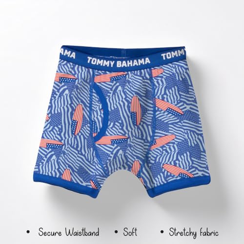 Image of Tommy Bahama Boys 5-Pack Cotton Boxer Briefs - Soft, Tag Free Underwear Multipack for Kids and Toddlers