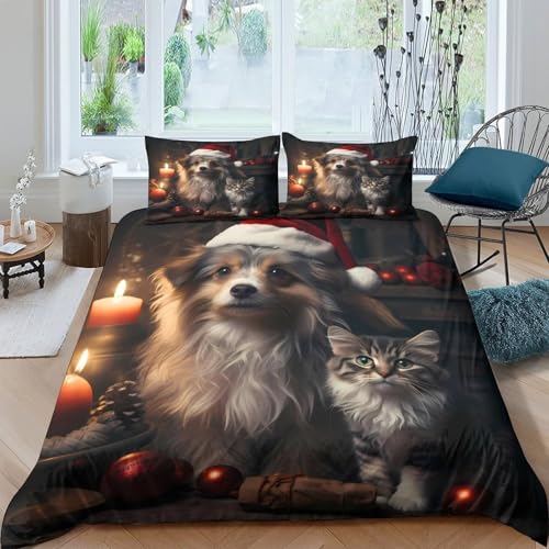 Parure de lit Chien de Noël 140x200 microfibre confortable - 4