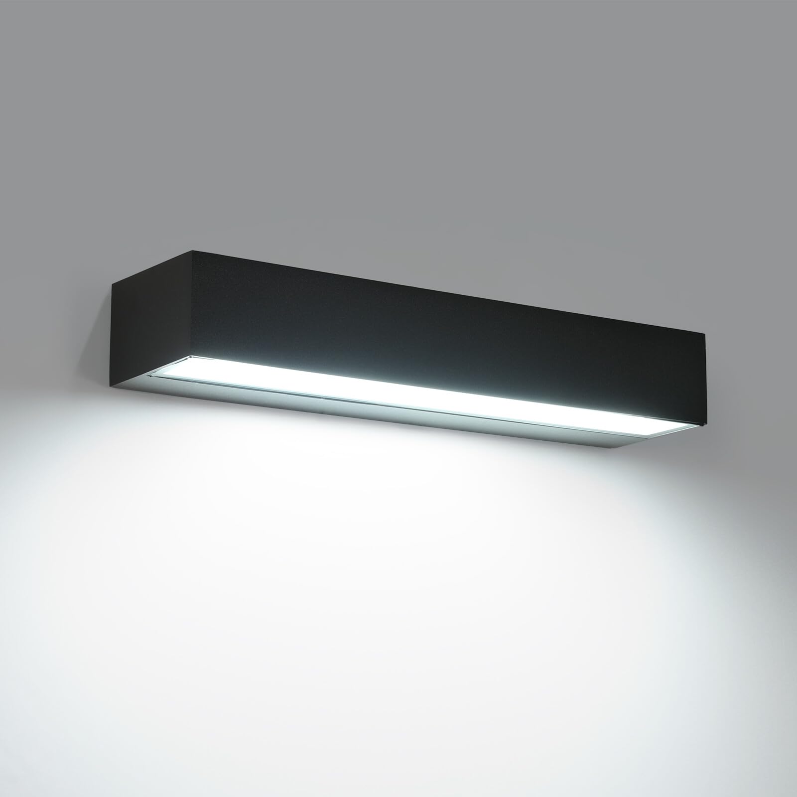 Goeco LED Outdoor Wall Light IP65 Waterproof 16 W 6500 K Black | Modern Wall Light LED Wall Lamp Cold Light for Patio, Entrance, Garden, Garage