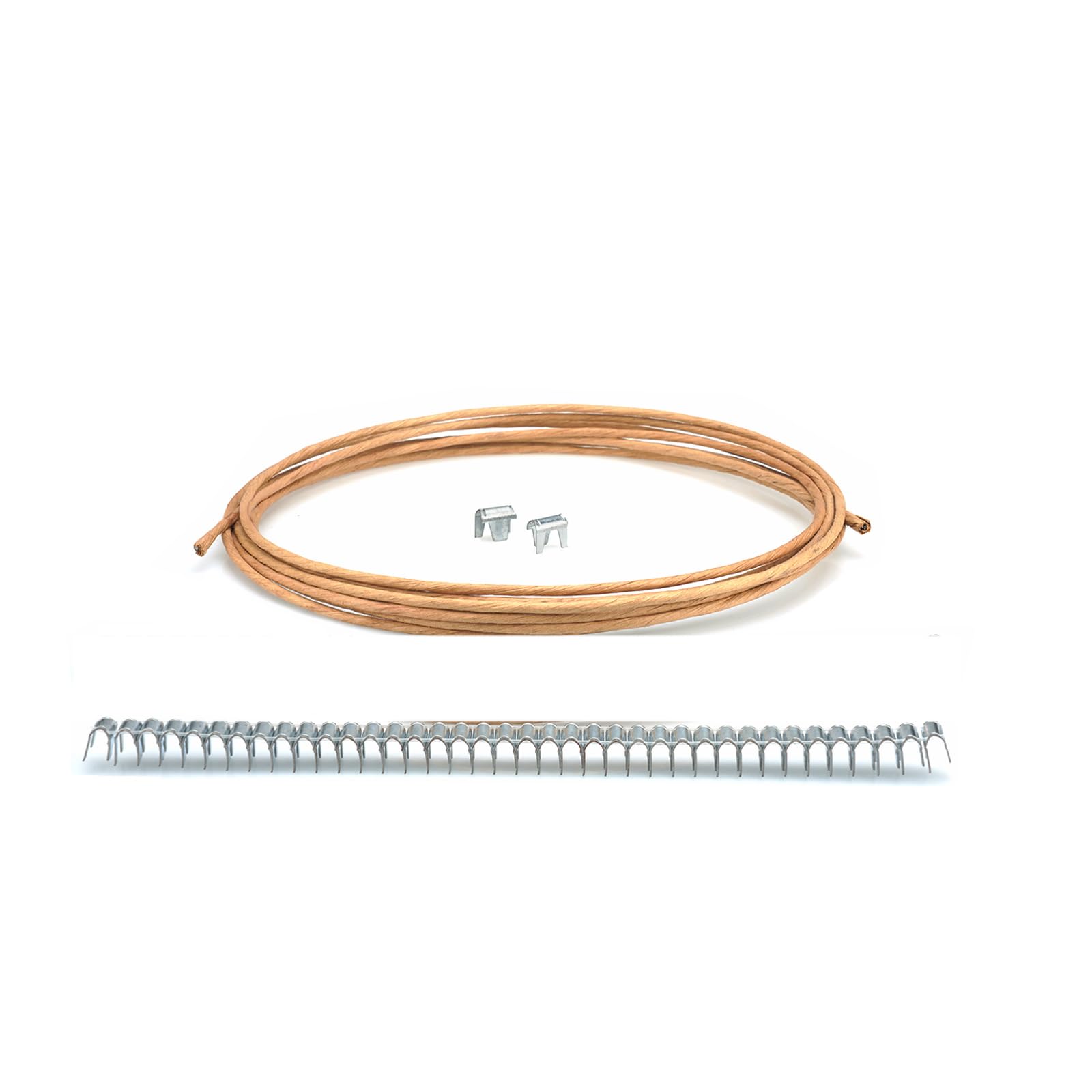 Upholstery Supply Spring Repair Kit for Sofa Furniture Springs 40 Stay Wire Clips 16 Gauge 20ft Paper Wrapped Wire