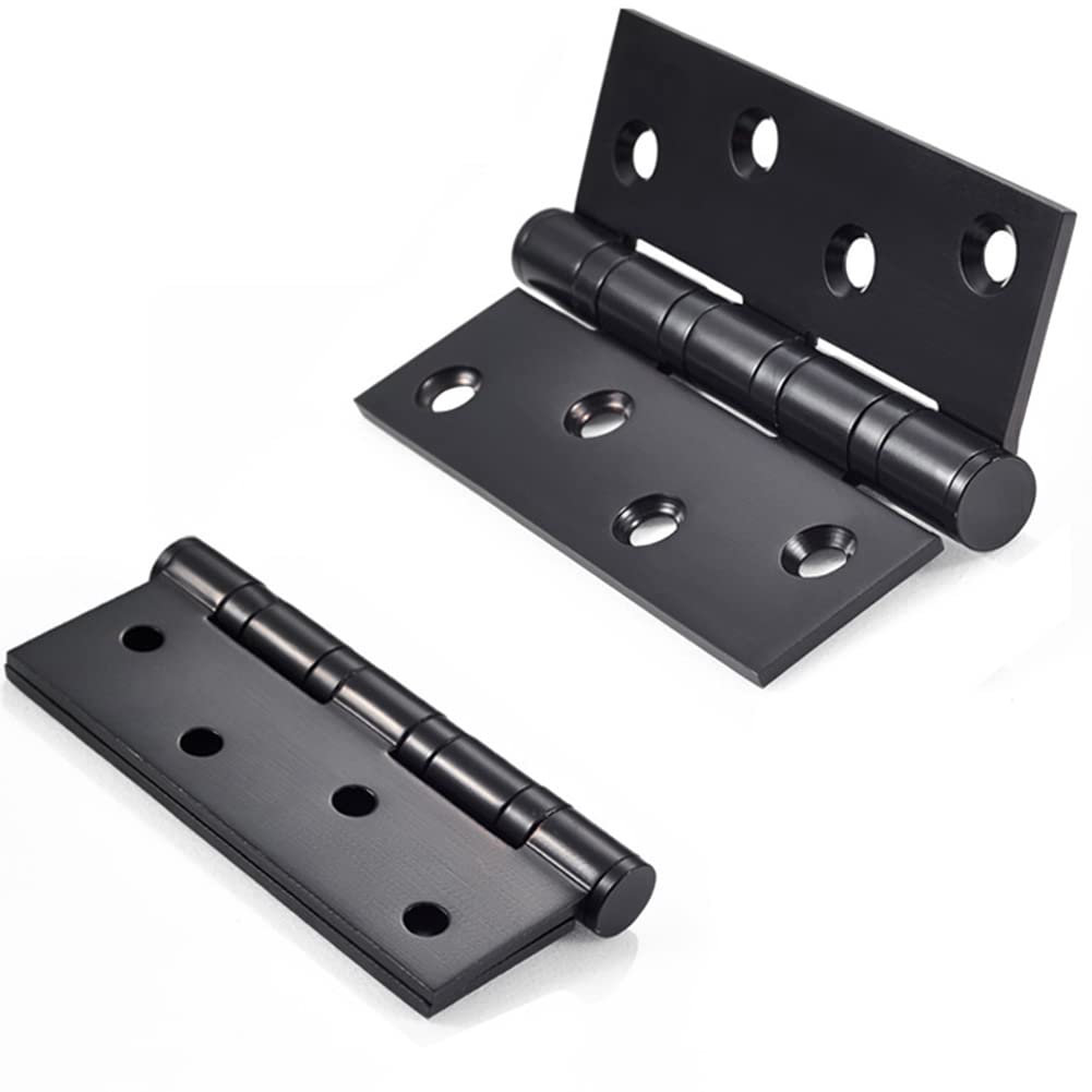 Heavy Duty Door Hinges Stainless Steel Ball Bearing Hinges 4 Inch Door Hinge for Interior & Exterior Doors Square Corners,Heavy Duty Wood Door with Mounting Hardware 2 Pack (Black, 4 Inch) — image 1