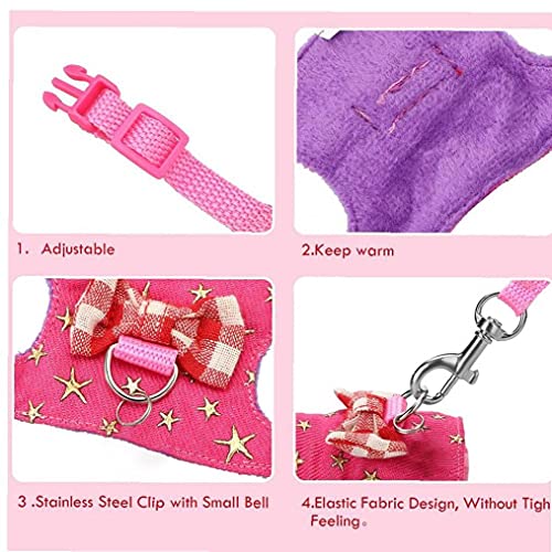 NIDONE Kleine huisdier outdoor wandelen harnas vest en riem set met schattige strik decor borst riem harnas voor konijn… - Image 3