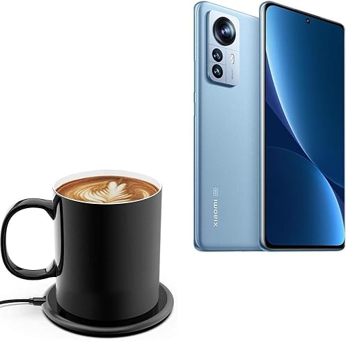 BoxWave Cargador compatible con Xiaomi 12 Pro - HottieMug con cargador inalámbrico PowerDisc (15W), Qi Wireless 15W Mug Warmer Coffee Desktop