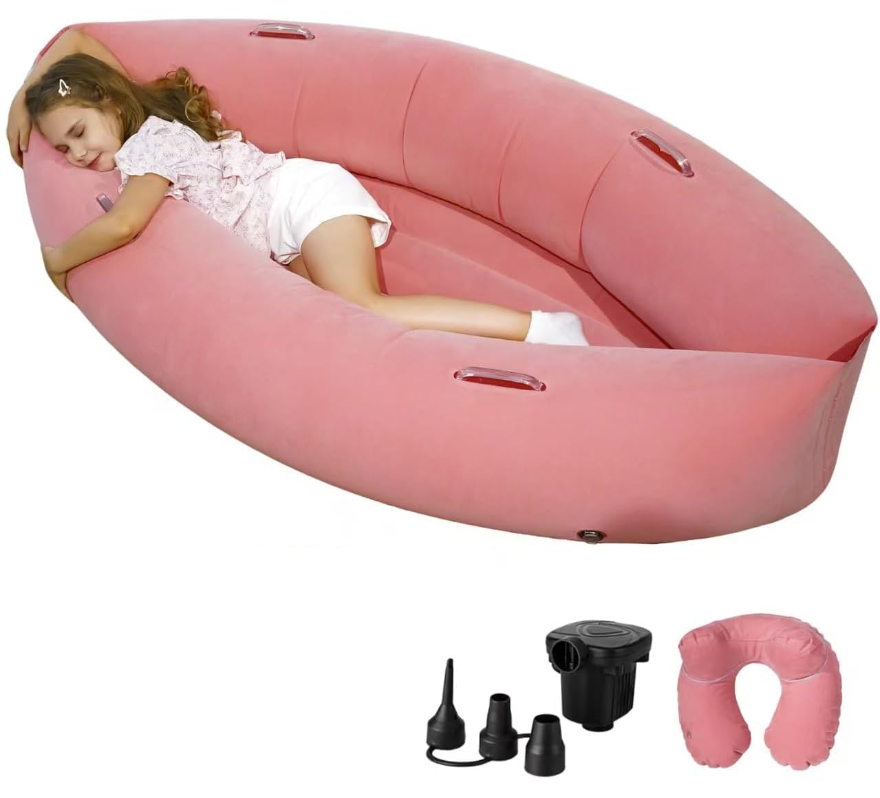 60 Inch Inflatable Sensory Pod Chair for Kids with Neck Pillow Electric Pump Calming Pea Pod for Autism ADHD Relief
