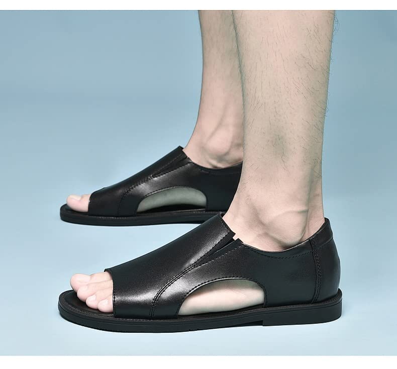 Classic Mens Sandals Leather Sandals Men Outdoor Casual Lightweight Sandal Slippers(40 Code)2