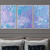 3 Piece Framed Canvas Wall Art Abstract Brushstroke Canvas Prints Home Artwork Decoration for Living Room,Bedroom - 16