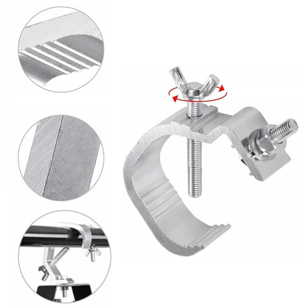 4 piezas abrazadera para luces de escenario, aleación de aluminio, abrazaderas para luces de escenario para trabajos graves, luces de escenario, abrazadera soporte gancho para colgar luces para DJ