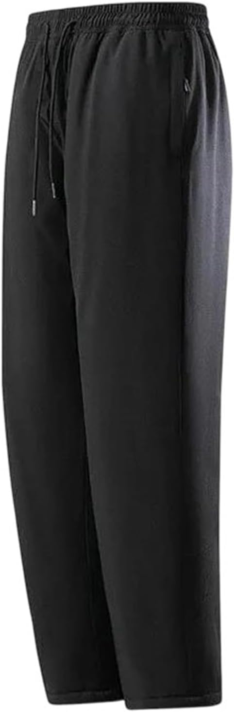 Men's Thermal Winter Snow Pants with Knee Protection Waterproof Windproof Thick Fitted Outdoor Warm Trousers