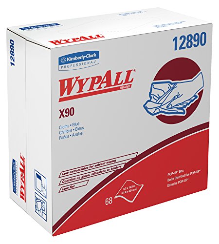 Wypall X90 Extended Use Cloths (12890), Reusable Wipes POP-UP BOX, Blue Denim, 5 Boxes / Case, 68 Sheets / Box, 340 Sheets / Case