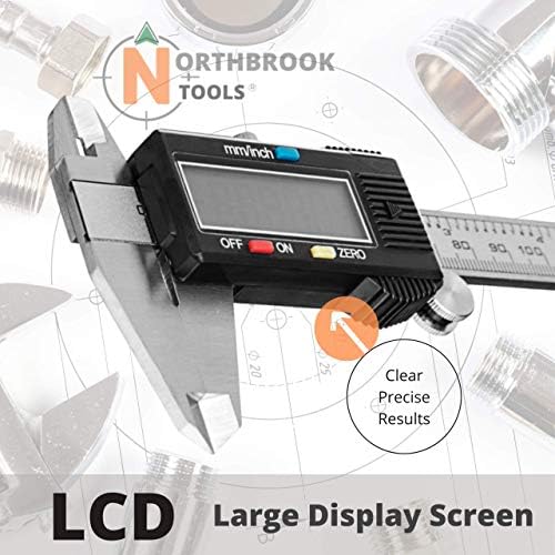 Vernier Caliper from Northbrook Tools ® + Metal Ruler 15cm. Digital Vernier Caliper. 4 Digital Caliper measurement functions. Best for internal, external, depth measurement. LCD. Stainless Steel 150mm