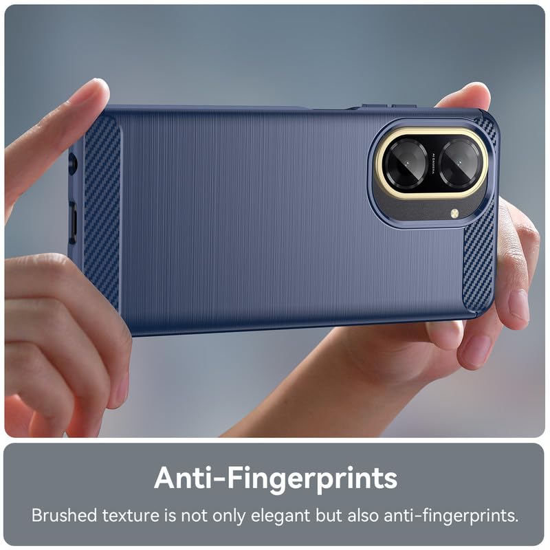 Image of Hybrid Carbon Fiber Back Case for Redmi A5 / Poco C71 (Blue)