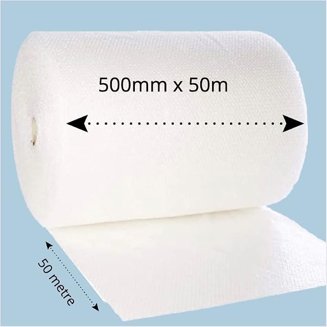 BubbleWrap4Less 500mm x 50m of Quality Strong BubbleWrap and GUARANTEED LENGTH Small Bubble