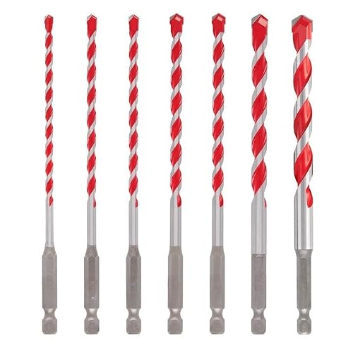 for Milwaukee 48-20-9052 7pc. for SHOCKWAVE Carbide Hammer Drill Bit Kit