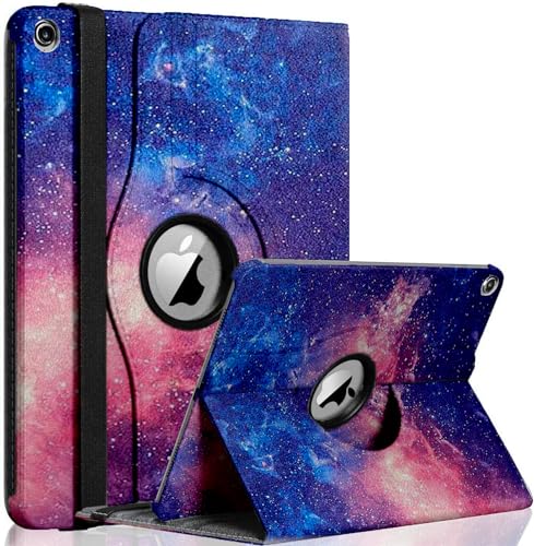 GADGET ARMOUR Funda para iPad de 9ª generación de 10.2 pulgadas 2021, 8ª generación 2020, 7ª generación 2019, funda inteligente giratoria con encendido y apagado automático, Galaxy