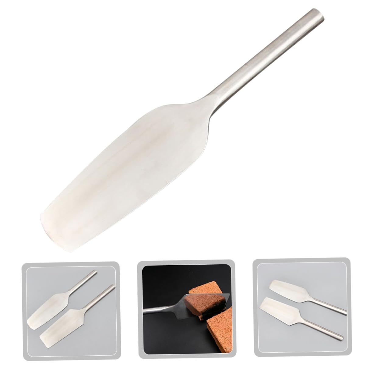 Cazzuola per Mattoni in Acciaio Inox 304 Utensile Manuale per Muratura Bordatore per Calcestruzzo Impugnatura Ergonomica Adatta per Livellare Cemento e Intonaco in Cantiere