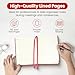 Promot Ruled Journal Notebook - A5 Pink 192 Lined Pages 8.2 x 5.5 Inch - Hardcover Leather Notebook for Writing - 100 GSM Thick Paper, PU Leather, Pen Loop, Inner Pocket, Elastic Band