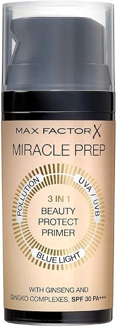 Max Factor Miracle Prep 3 w 1 Beauty Protect Primer, z SPF i chroni przed promieniowaniem UVA/UVB, 32 g