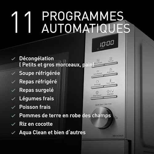 Panasonic NN-SD36QSEPG 29L Four à Micro-Ondes Solo en acier inoxydable, 1000W, Décongélation Automatique, 11 Programmes Automatiques, Molette – Image 6