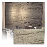 HJLKDYM Paneles Pared Imitación Piedra 3D, Panel Revestimiento PU, Decoración Paredes Interiores, Revestimiento Pared Textura Cemento, Oficina Casa (60 X 120 Cm)(Beige,23.6x47.2in-2 pcs)