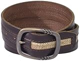 John Varvatos Men's 39mm Centerbar Buckle On A Strap with Canvas Inlay