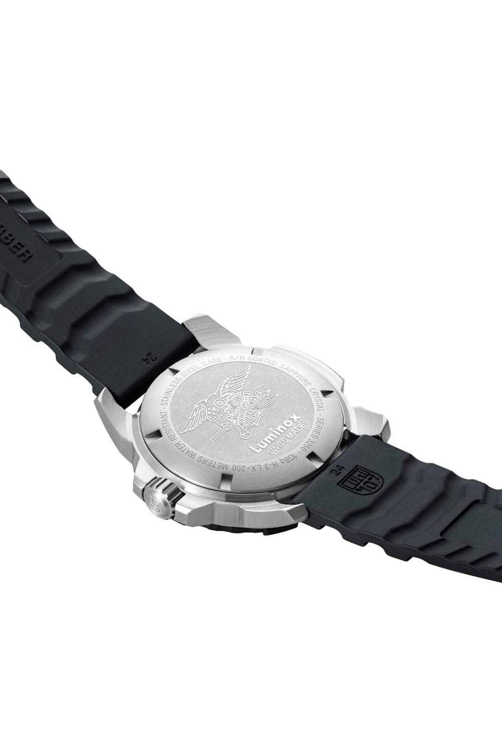 Luminox Herren Taucher Uhr Navy Seal Steel 3250 Series in der Farbe Schwarz mit Kautschukarmband, Gehäusedurchmesser: 45 mm, XS.3251.CB