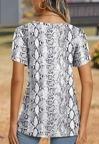 Image of CATHY 2026 Women Tops Summer Short Sleeve Tunic V Neck T-Shirts Loose Casual Floral Blouse S-4XL