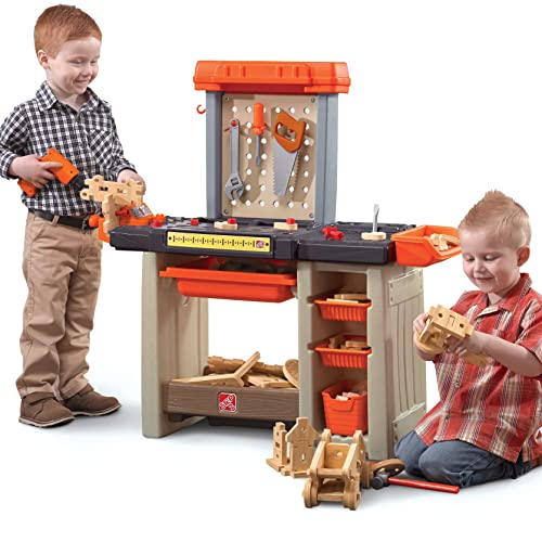 Step2 Handyman Kids Workbench, Indoor/Outdoor Tool Bench for Children, Interactive Play with Sounds, Made of Durable Plastic, Includes 35 Piece Toy Accessories, For Toddlers 3+ Years Old by Step2 - Used condition - US$78.31