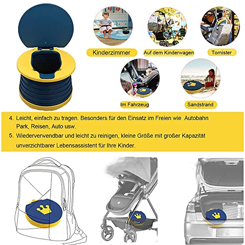 NETT Asiento Inodoro Plegable,Bebé Inodoro Plegables,Inodoro Infantil Plegable,Inodoro Portátil para Niños,Inodoro de Viaje para Interiores y Exteriores para Bebés con Bolsa de Viaje(Rosa)