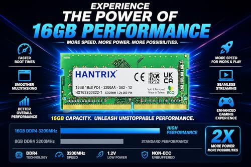 Image of 16GB DDR4 3200MHz Laptop RAM | 1RX8-8 chip | SODIMM Memory | CL22 | Low Power 1.2V | Non-ECC, Unbuffered | Compatible with Intel & AMD Laptops | Korea