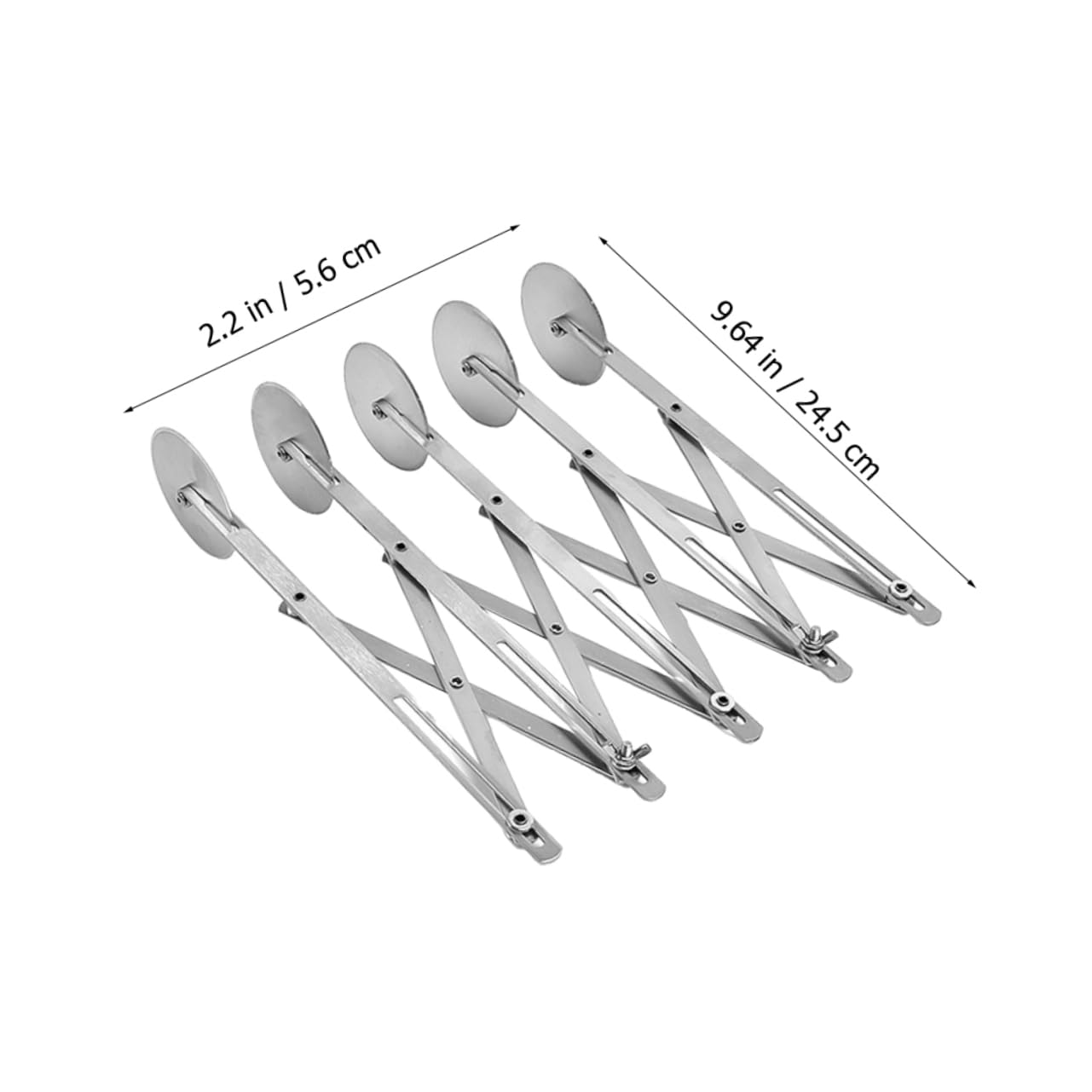 Amosfun Couteau Pâtisserie 5 Roues en Acier Inoxydable Argenté, Coupe-pâte Ajustable, Outil Essentiel Cuisine Moderne, Trancheuse à Pizza Pratique et Résistante Lave-vaisselle