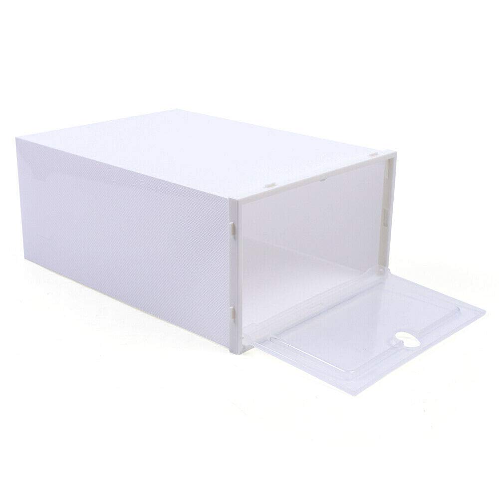 24 cajas para zapatos transparentes de plástico con tapa transparente, 33 × 23 × 14 cm, adecuadas para zapatos de mujer, hombre, niños