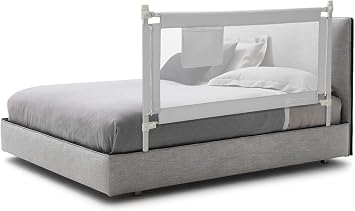 Bed Rail for Toddlers, 145 cm Extra Long, Height Adjustable & Foldable Baby Bed Rail Guard w/Storage Pocket & Double Safety Child Lock for Kids Twin Double Full Size Queen King Mattress