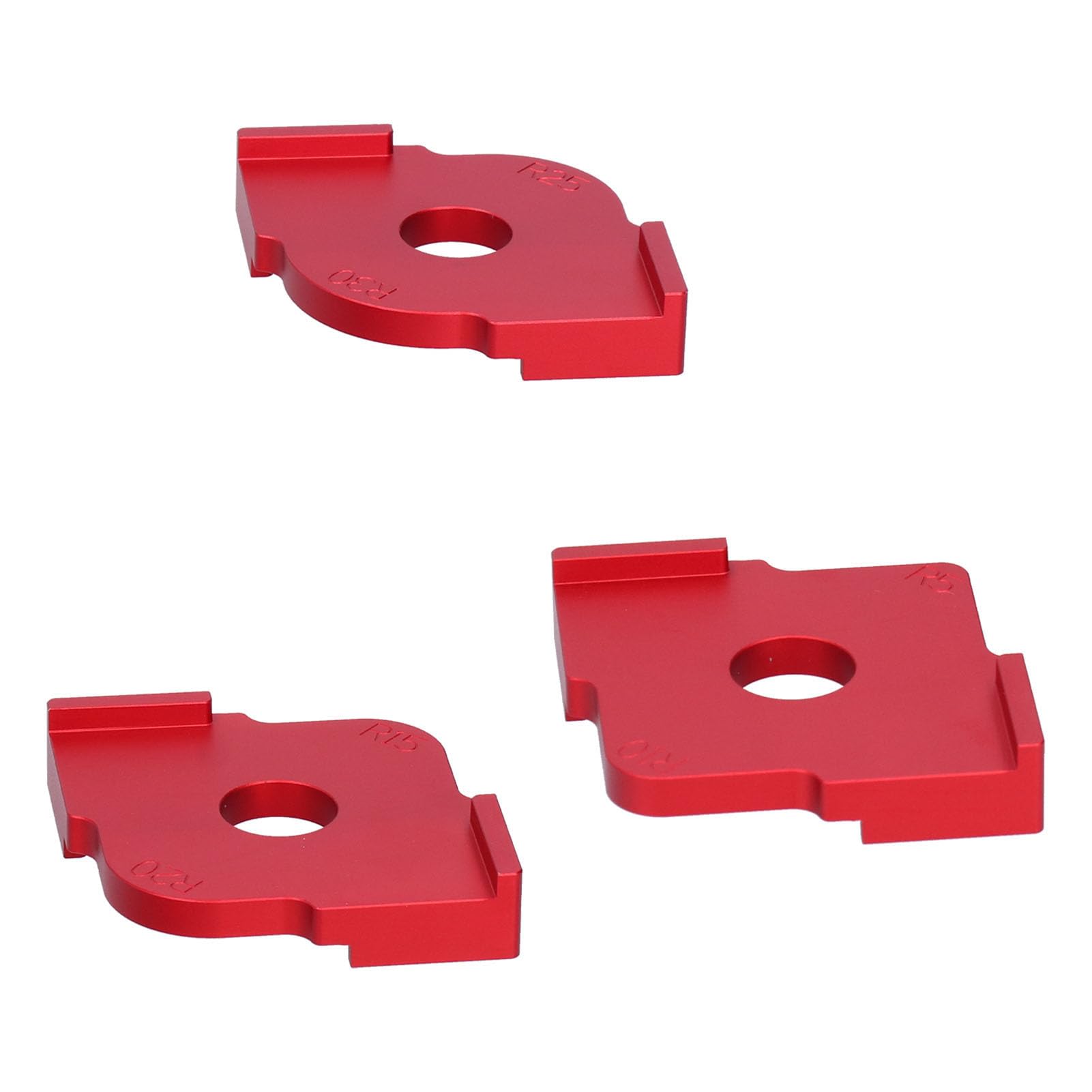 Modello ad angolo rotondo in legno in lega raggio raggio del router router utensile accessorio per carpenterio 3pc rosso per carpentieri