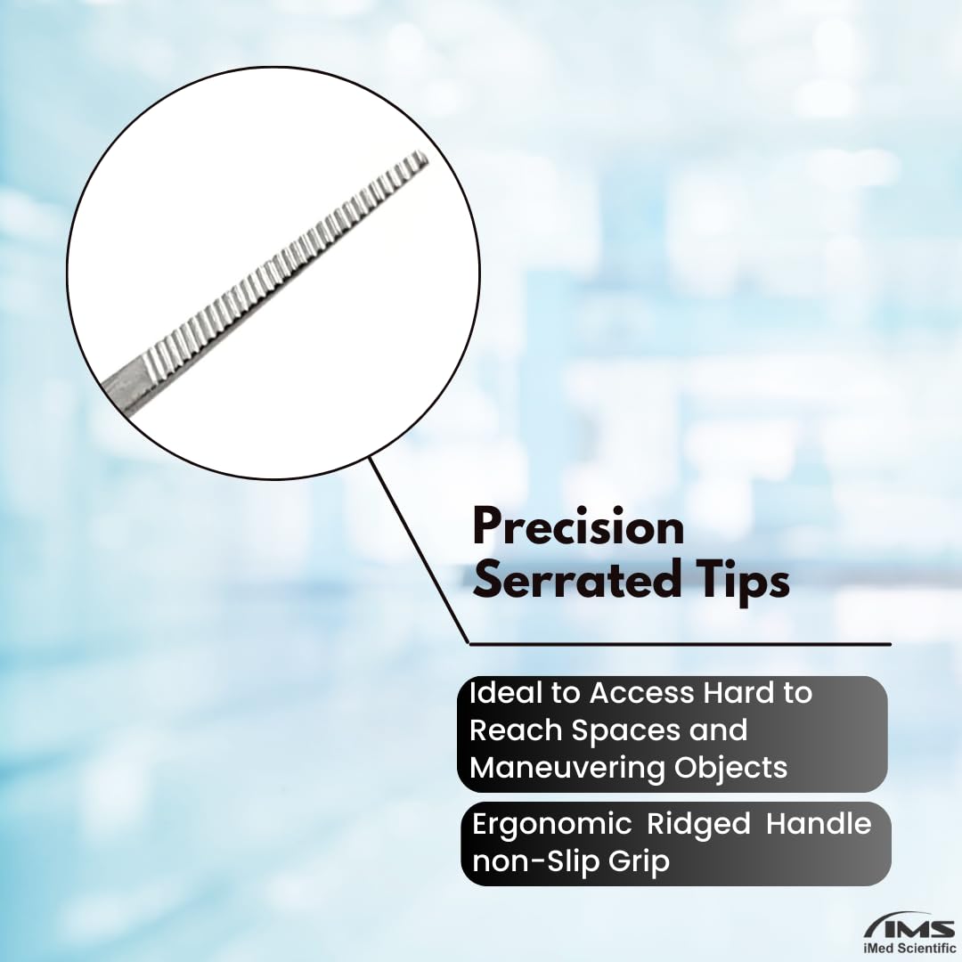 Multifunction Lab Tweezers Narrow Micro Point Fine Serrations Stainless Steel Forceps - 8