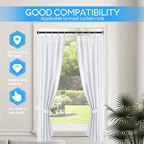 Image of Tension Curtain Rod Black Tension Rod 2pcs Spring Curtain Rod Non Slip Tension Rods For Windows 28 to 48 Inch No Drilling Adjustable Tension Rods of Curtain Window Closet Kitchen Wardrobe