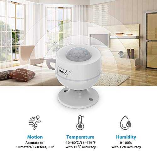 Smart Pir Motion Sensors: Wifi Motion Detector With Temperature And Humidity Sensor, Usb/Battery Powered Movement Detector, Compatible With Alexa Google Home, For Smart Home Automation #TOP2