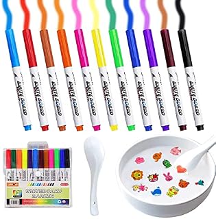 12 Pcs Magical Water Painting Pen, Magical Floating Ink Pen, A Watercolor Pen That Can Float in The Water, Magic Doodle Drawing Floating Marker Pens Toys Gifts for 3-12 Year Old Boys Girls Toddlers
