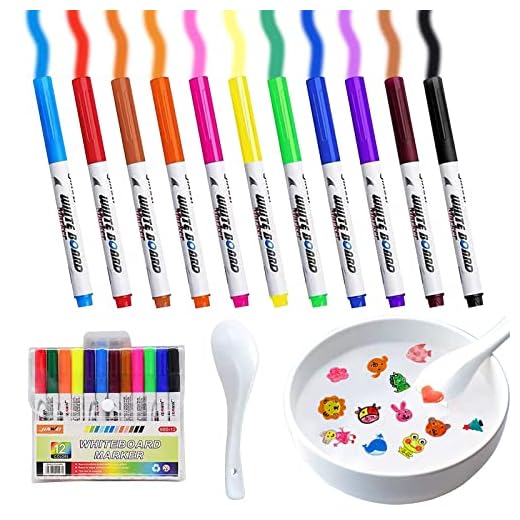 ZIYOUA 12 bolígrafos mágicos Doodle para pintura al agua, bolígrafo de acuarela que flota después de pintar en el agua, rotuladores mágicos flotantes, regalo para niños y niñas de 3 a 12 años