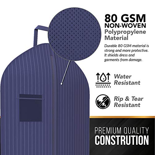Navy Suit Garment Travel Bags -ID Tag Window, Durable Heavy Duty, Lightweight4
